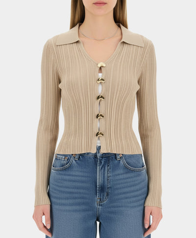 Knit Top w/ Gold Buttons image 7