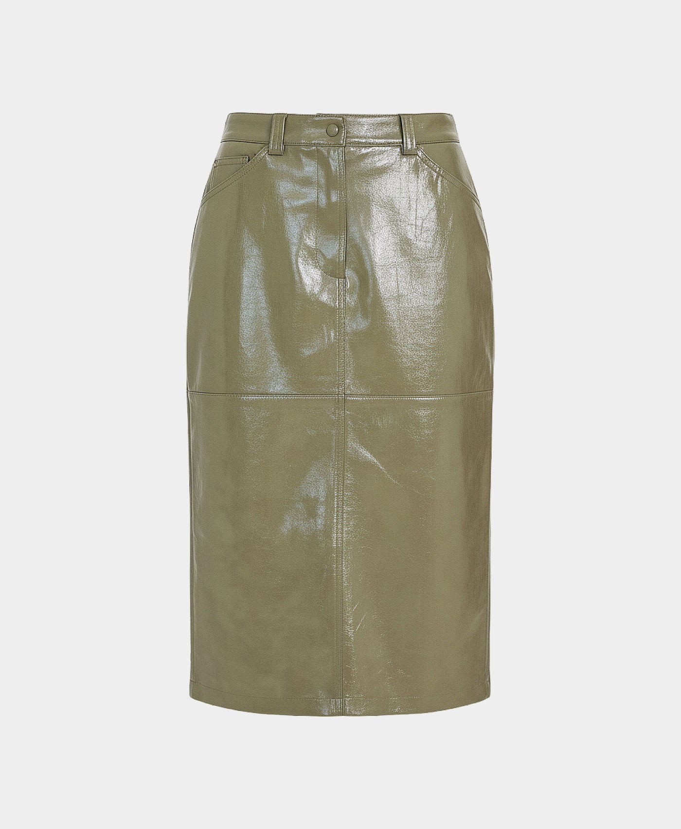 Faux Leather Midi Skirt view 3