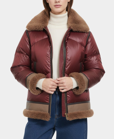 Down Jacket w/ Shearling Trim image 1