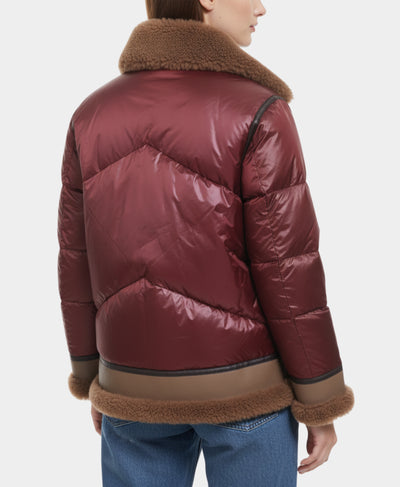 Down Jacket w/ Shearling Trim image 2