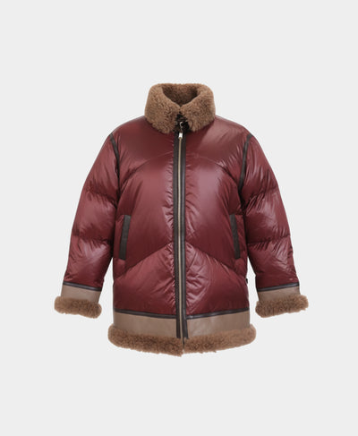 Down Jacket w/ Shearling Trim image 3