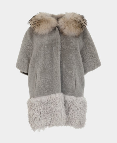 Shearling Coat w/ Fur Trim Hood image 3