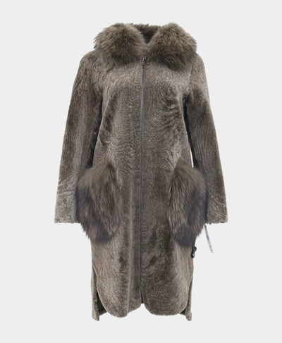 Shearling & Fur Hooded Coat image 3