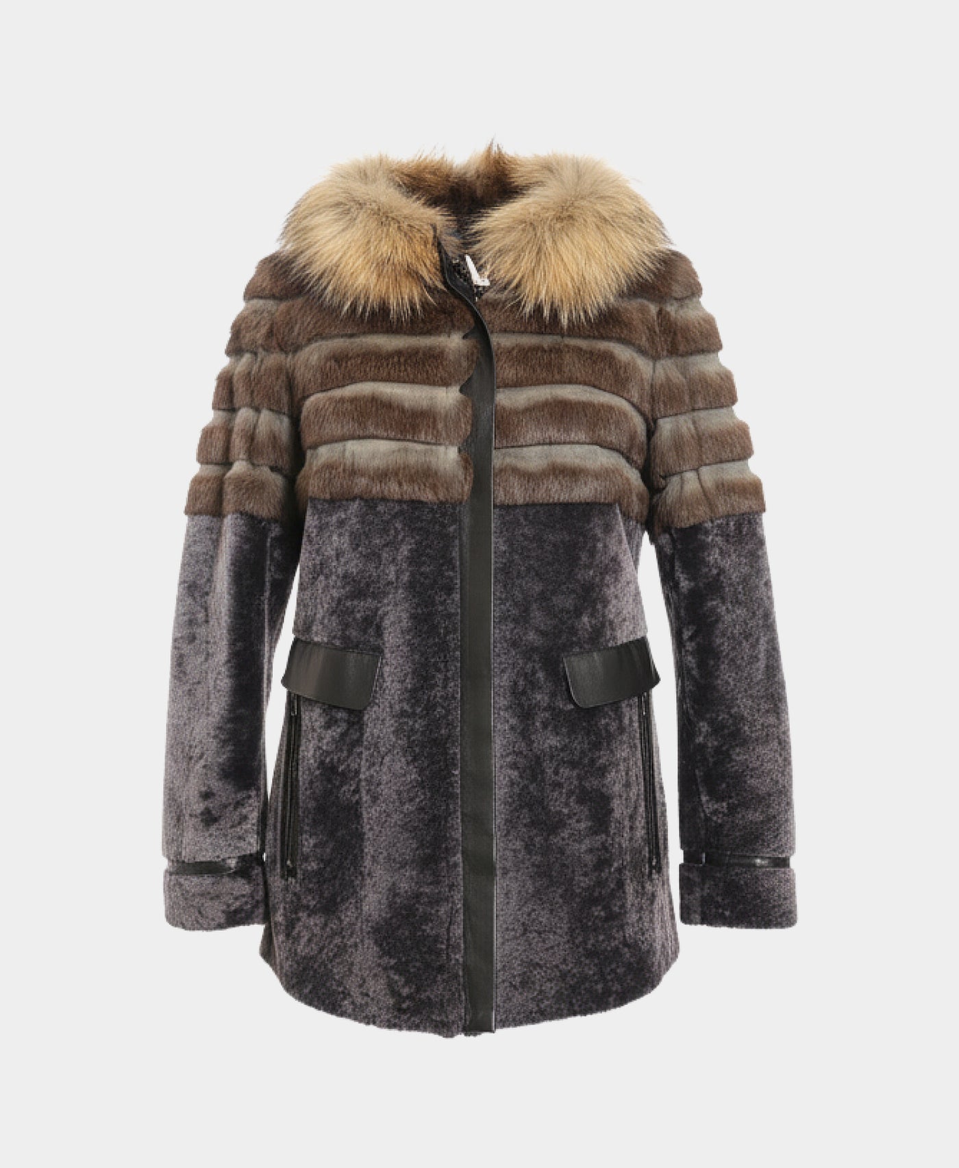 Shearling & Fur Hooded Jacket view 3