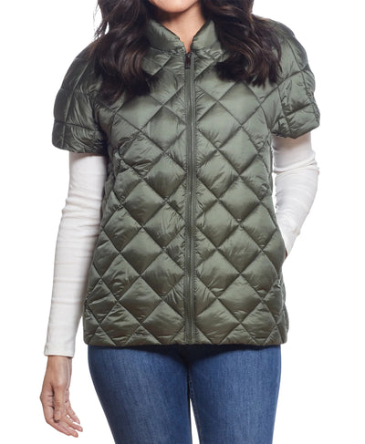 Diamond Quilted Short Sleeve Puffer Vest image 2