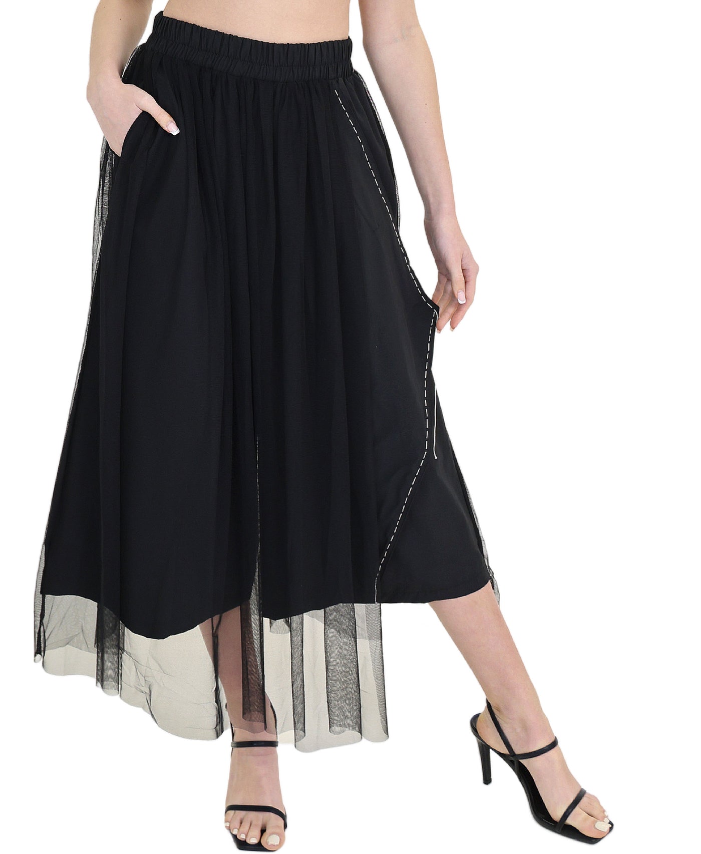 Pants w/ Tulle Skirt Overlay view 1