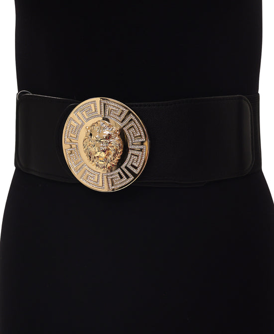 Lion Buckle Elastic Belt view 