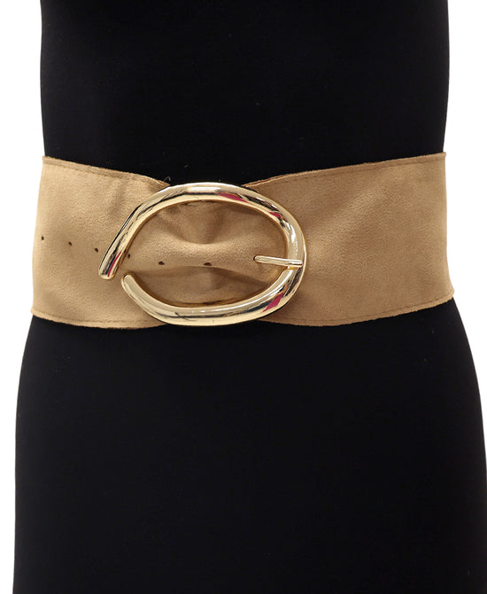 Faux Suede Metal Buckle Belt view 