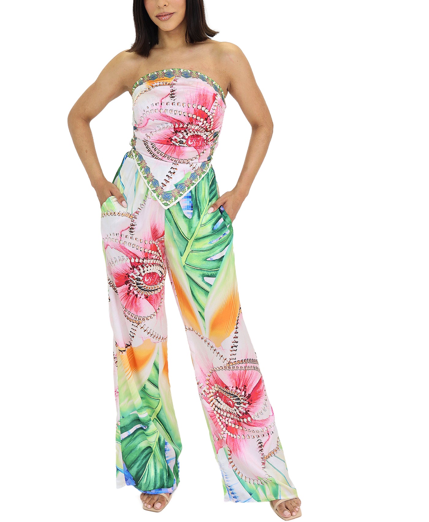 Floral Print Top & Pant Set- 2 Pc Set view 1