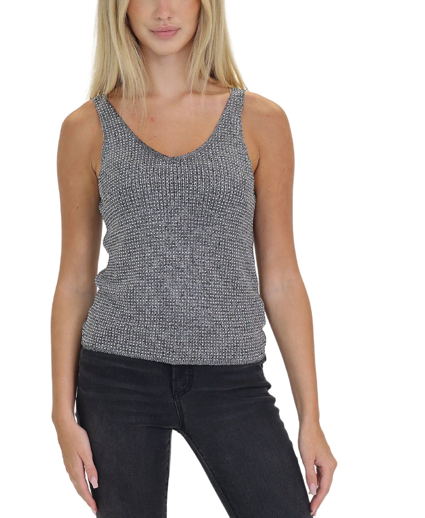 Rhinestone Shimmer Knit Top view 1