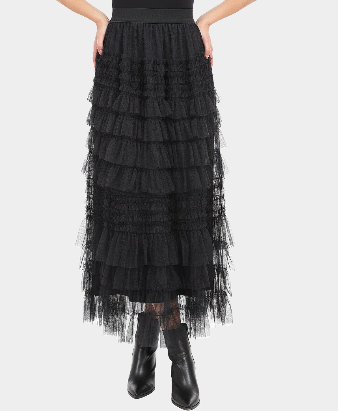 Tiered Tulle Maxi Skirt view 1