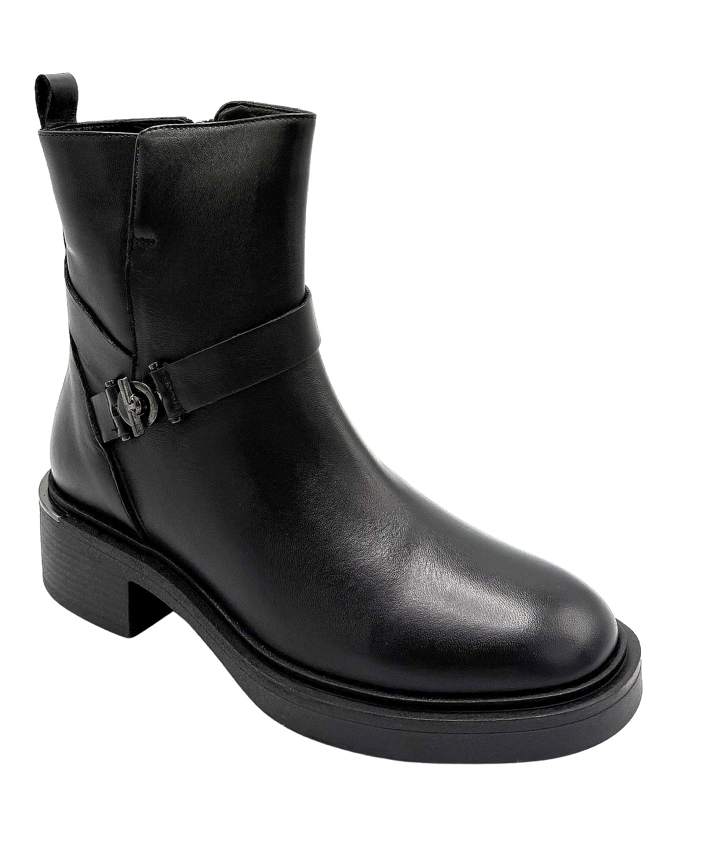 Leather Bootie w/ Buckle Detail view 1