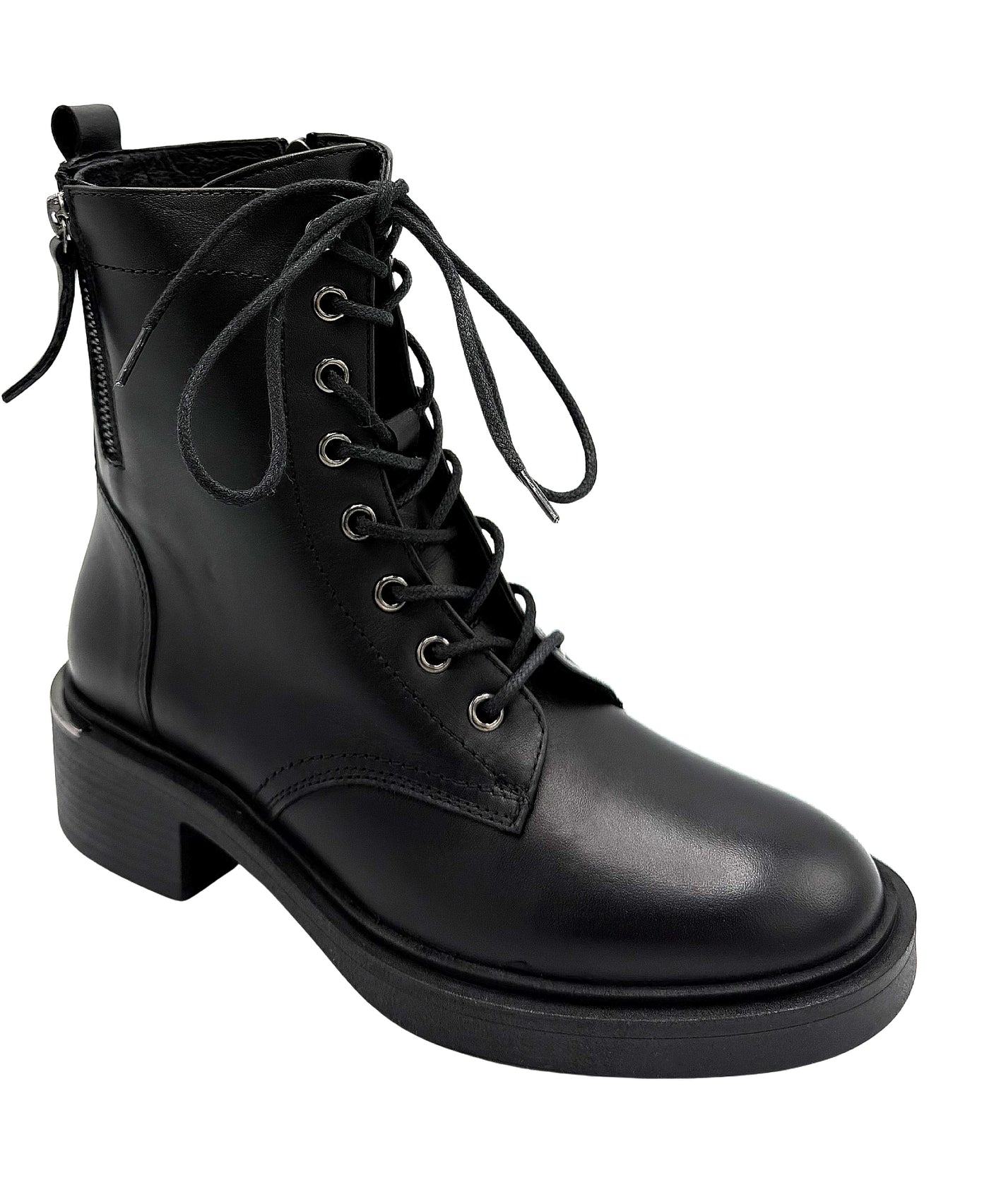 Leather Combat Boots view 1