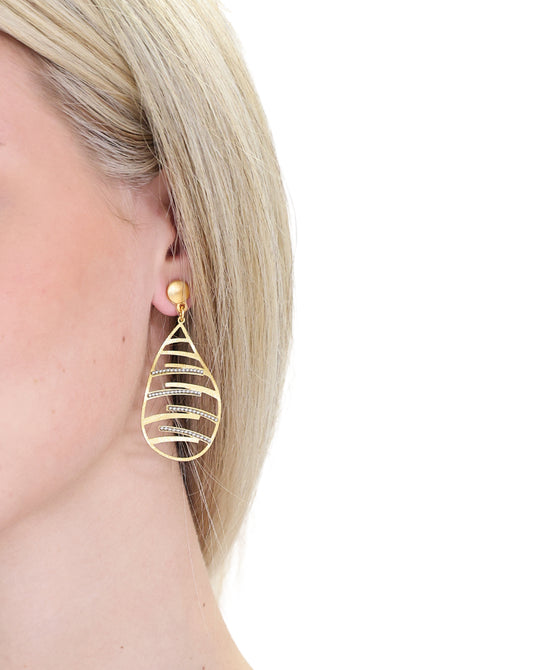Teardrop Earrings w/ Beads view 