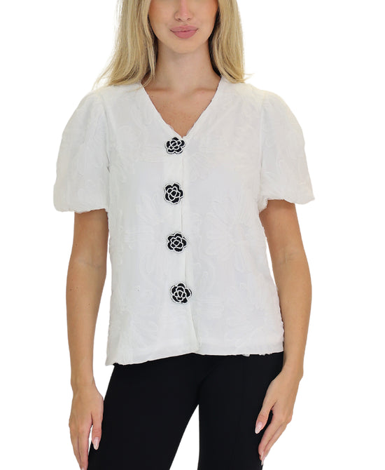 Blouse w/ Beaded Buttons view 