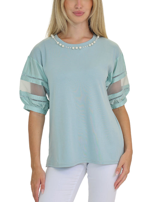 Blouse w/ Pearl Trim view 