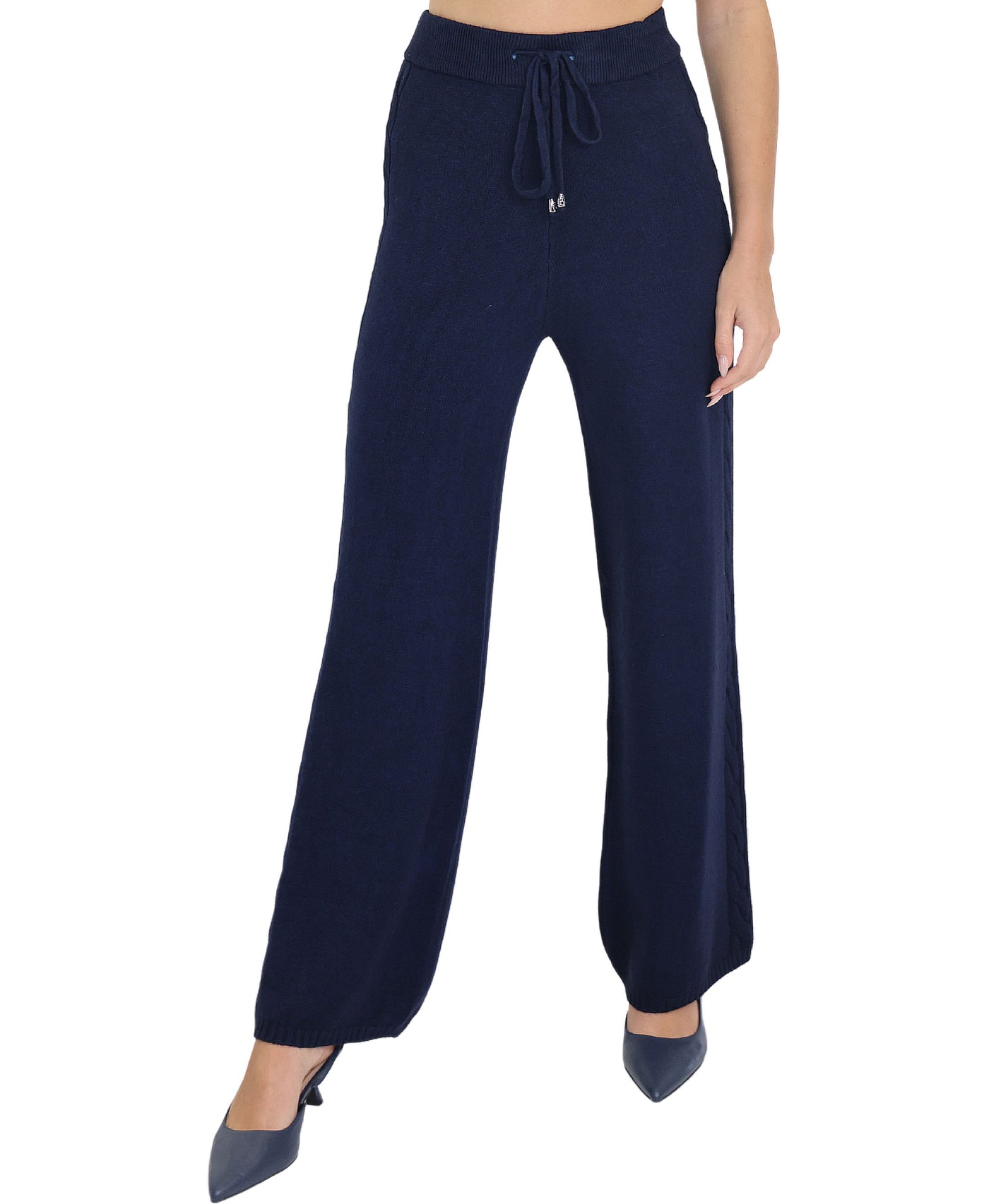Knit Pants w/ Cable Knit Sides