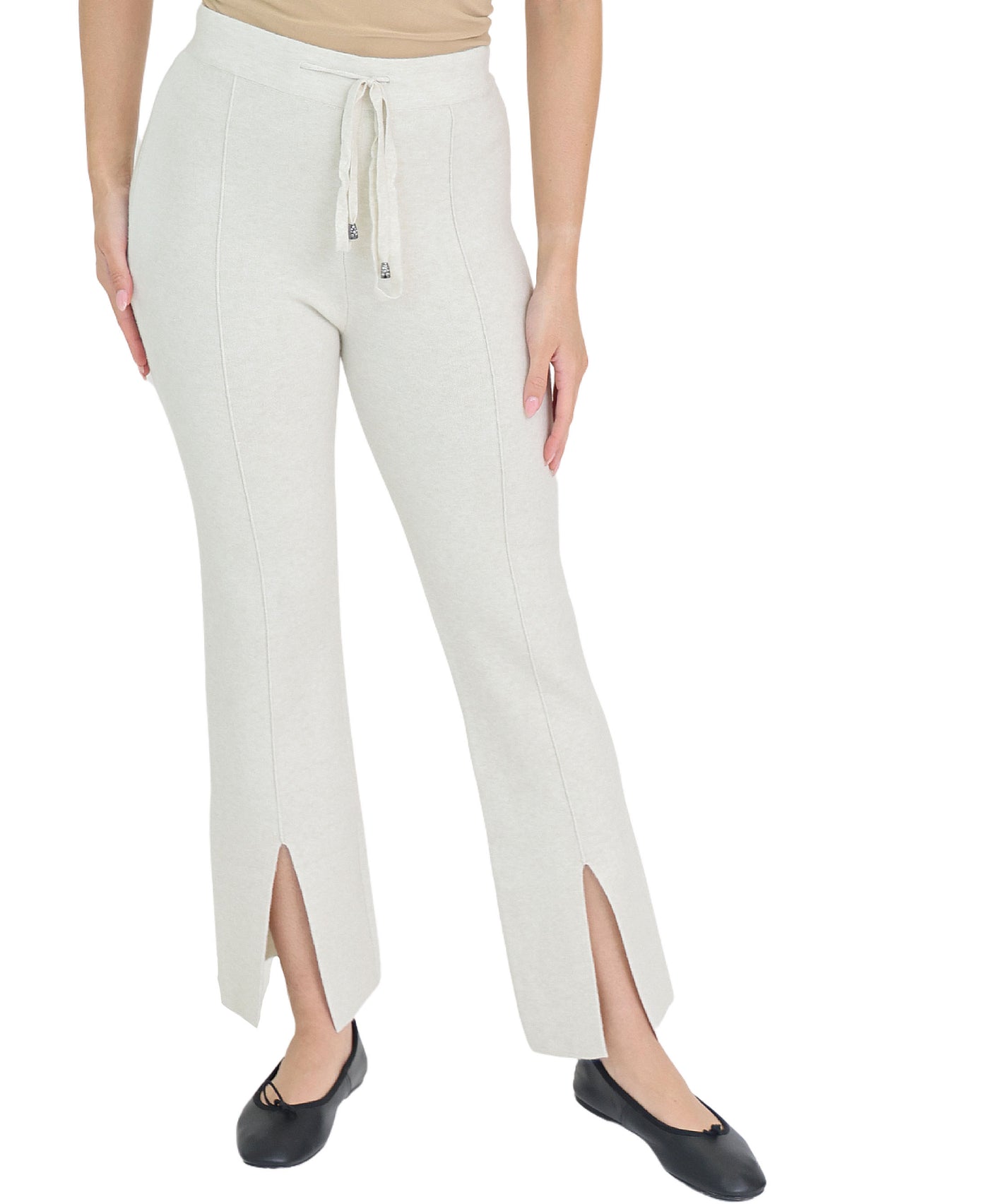 Knit Pants w/ Slit Front view 1