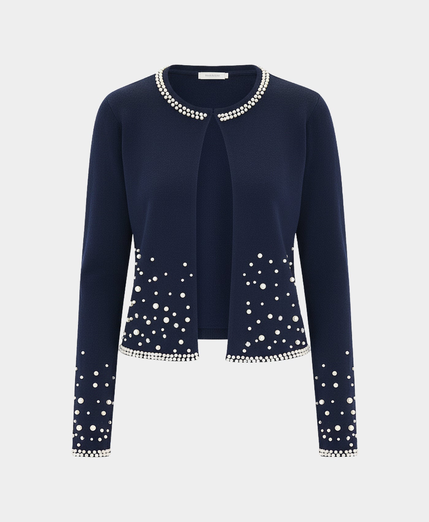 Cardigan Sweater w/ Pearls & Rhinestones view 2