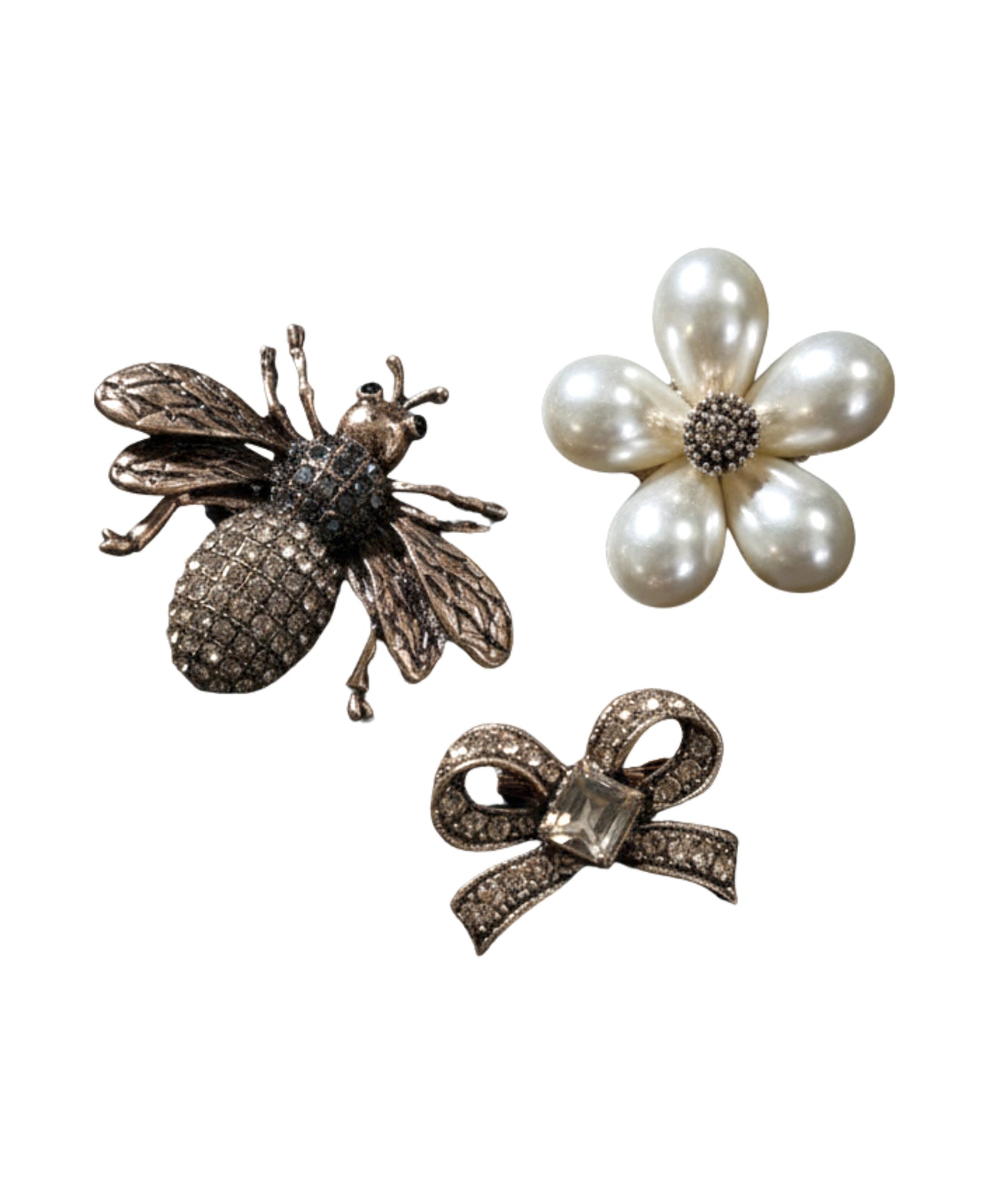Set Of 3 Bee & Bow Brooch view 1