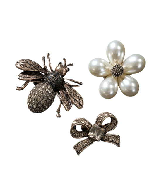 Set Of 3 Bee & Bow Brooch view 