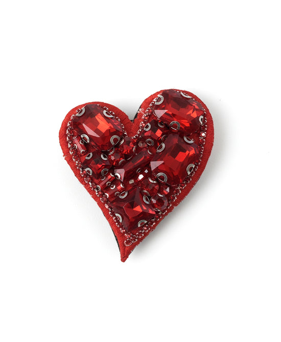 Asymmetrical Crystal Heart Brooch/Hair Clip view 