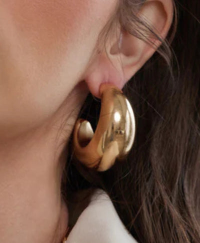 Thick Hoop Earrings image 2
