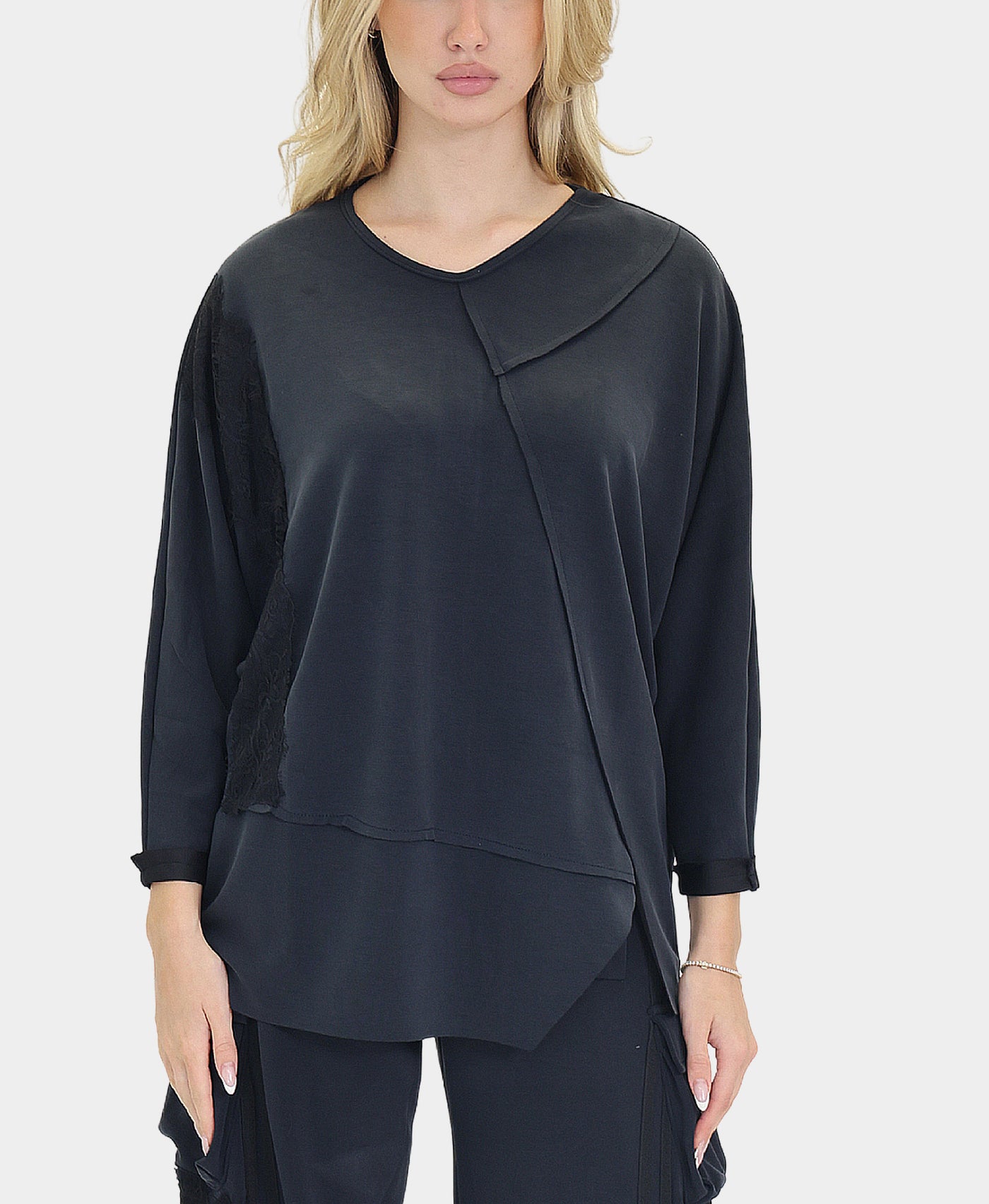 Modal Top w/ Lace Accents view 1