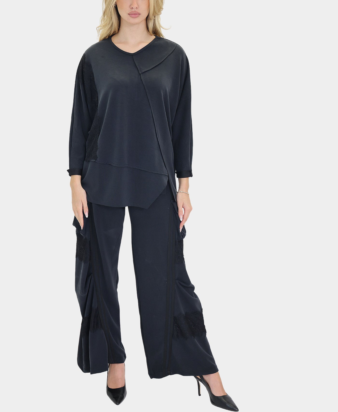 Modal Top w/ Lace Accents view 2