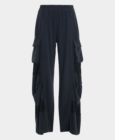 Modal Cargo Pants w/ Lace Accents
