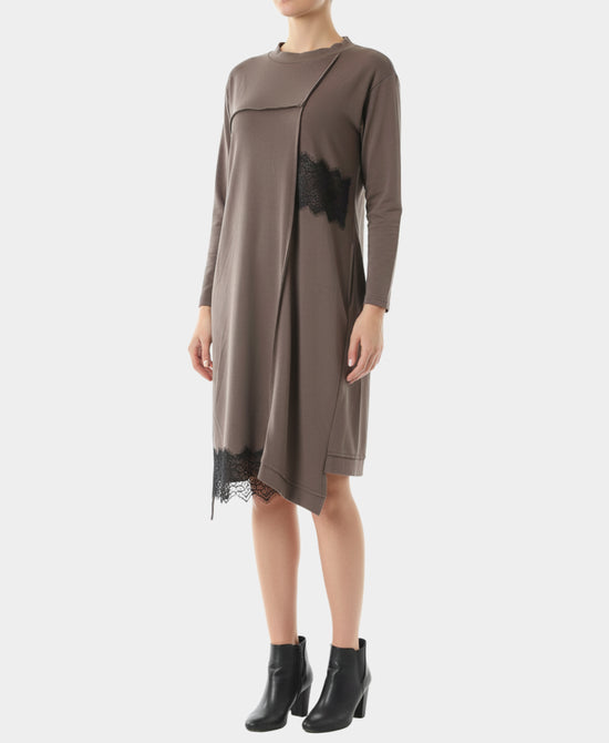 Modal Midi Dress w/ Lace Accents view 