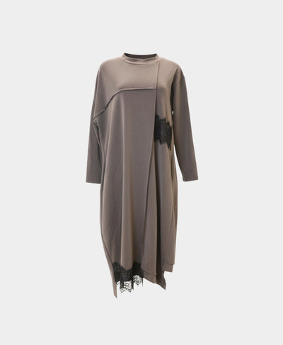 Modal Midi Dress w/ Lace Accents image 3