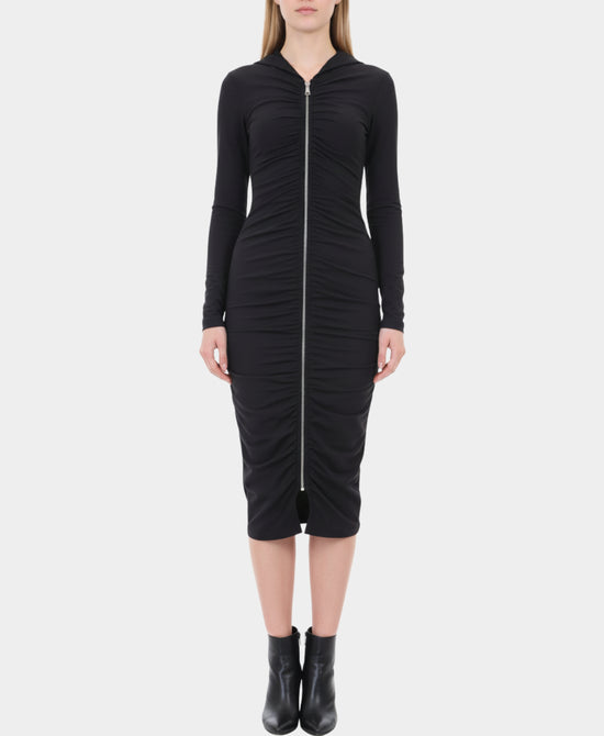 Midi Zipper Front Dress w/ Hood view 