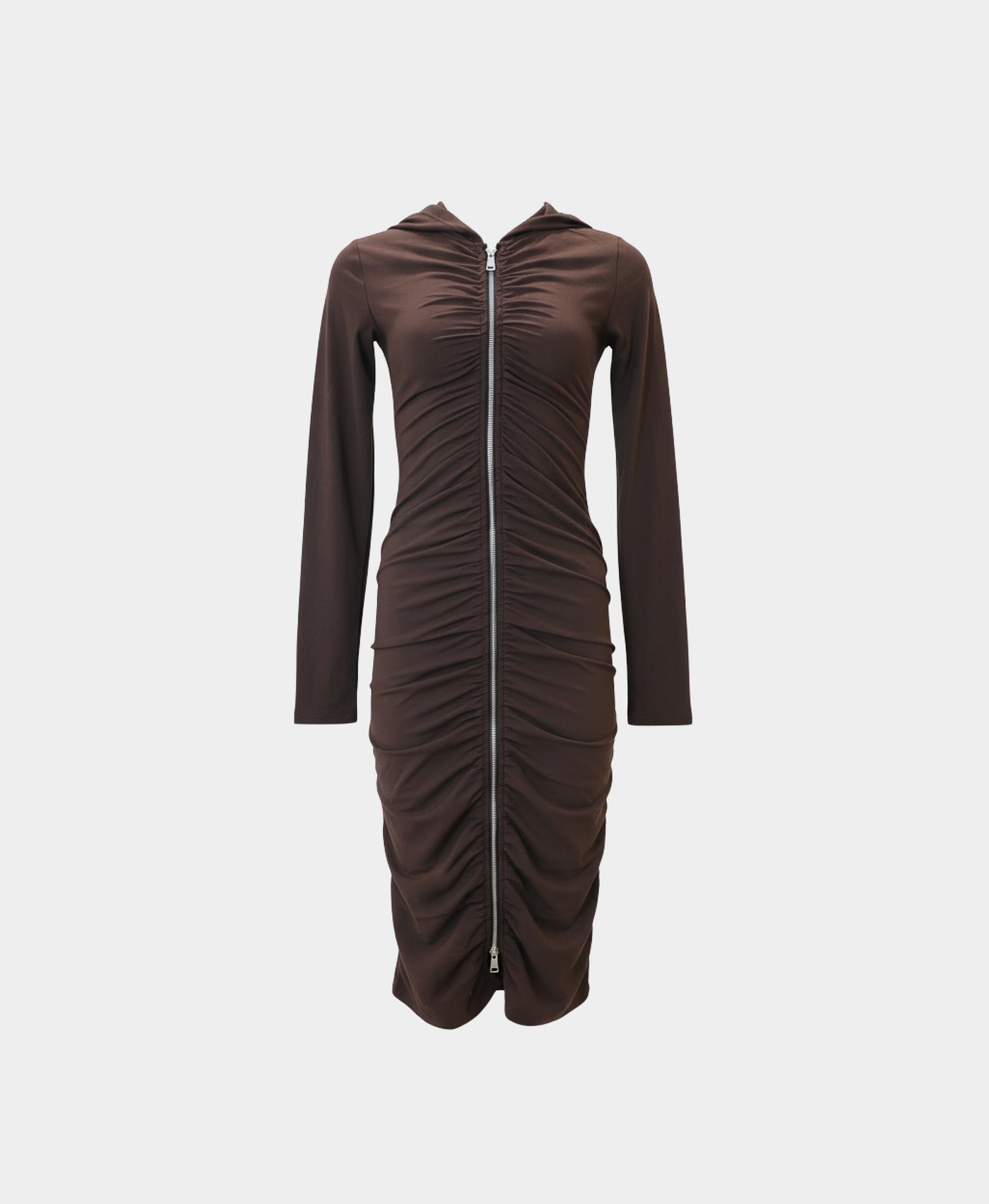 Midi Zipper Front Dress w/ Hood view 3
