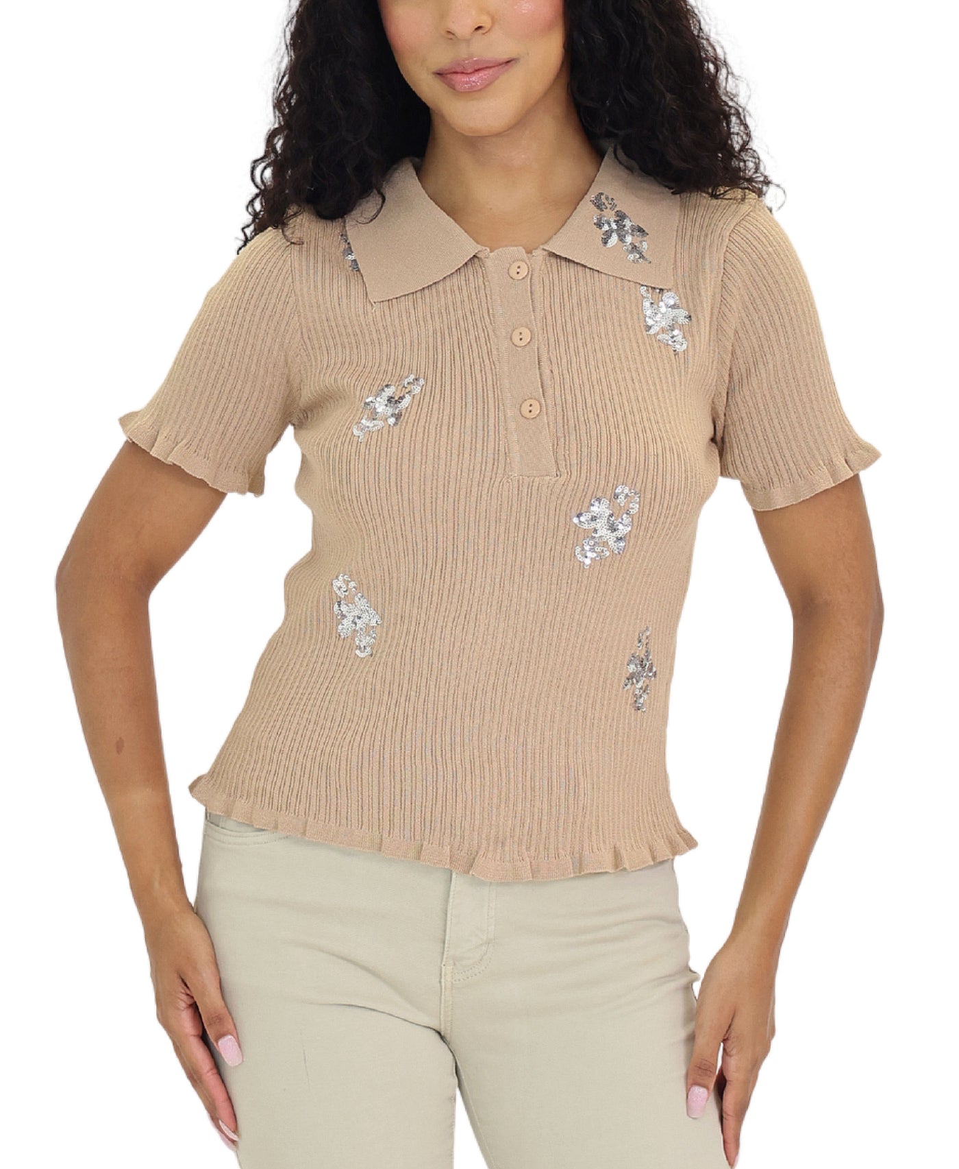 Knit Top w/ Sequins view 1