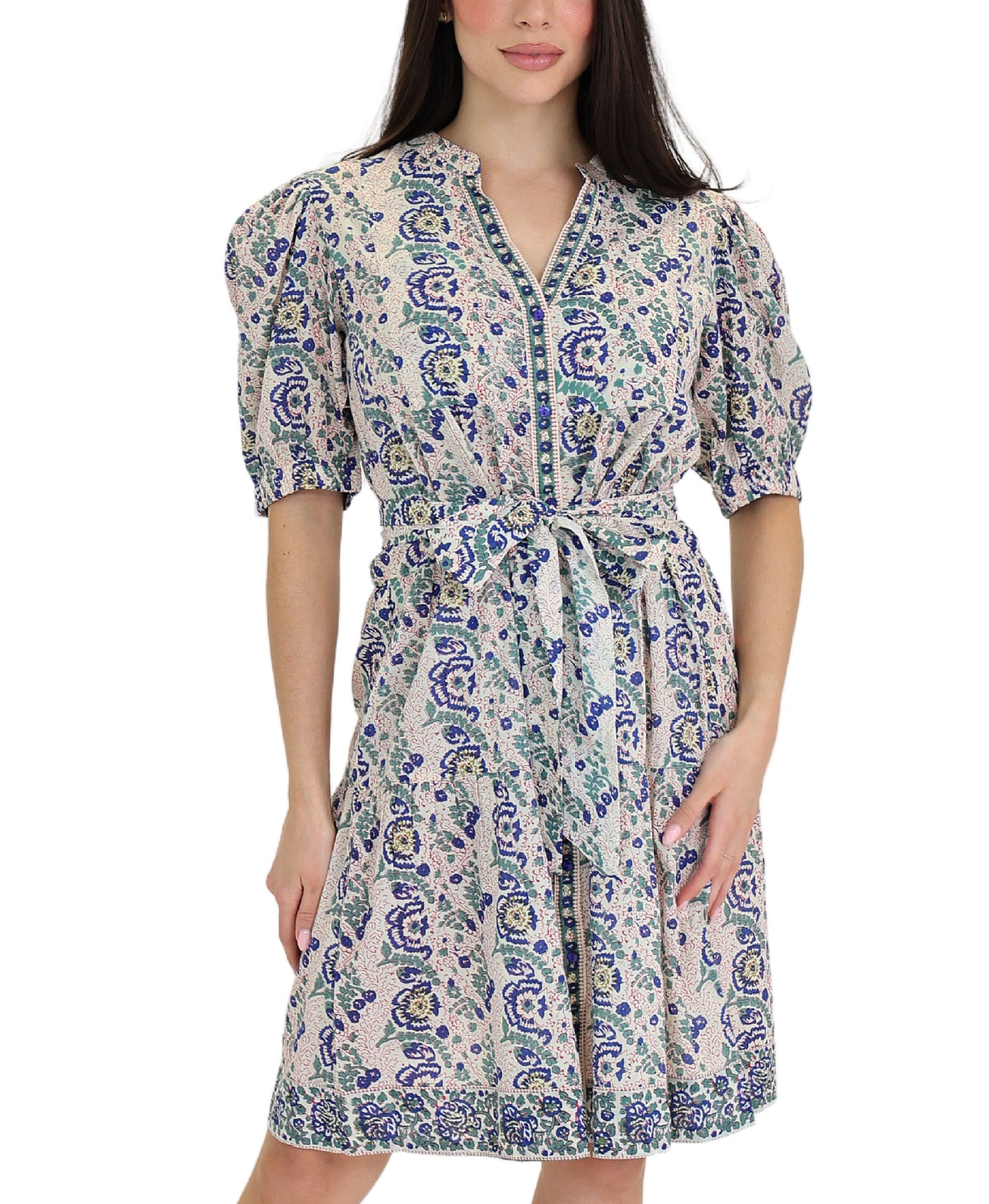Printed Shirt Dress view 1