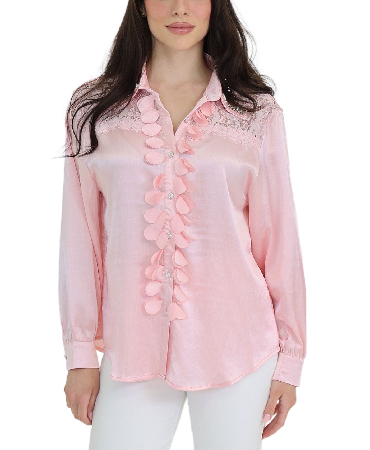Blouse w/ Lace & Rhinestones view 1