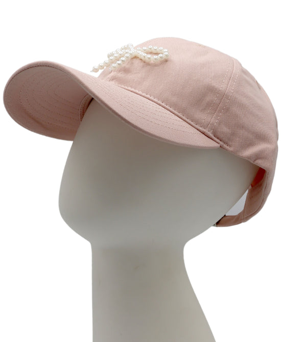 Baseball Hat w/ Pearl Bow view 