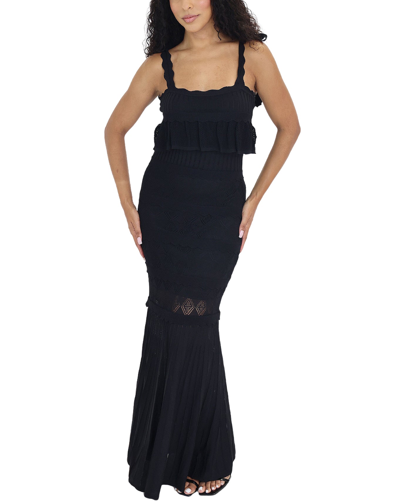 Pointelle Tiered Maxi Dress view 1