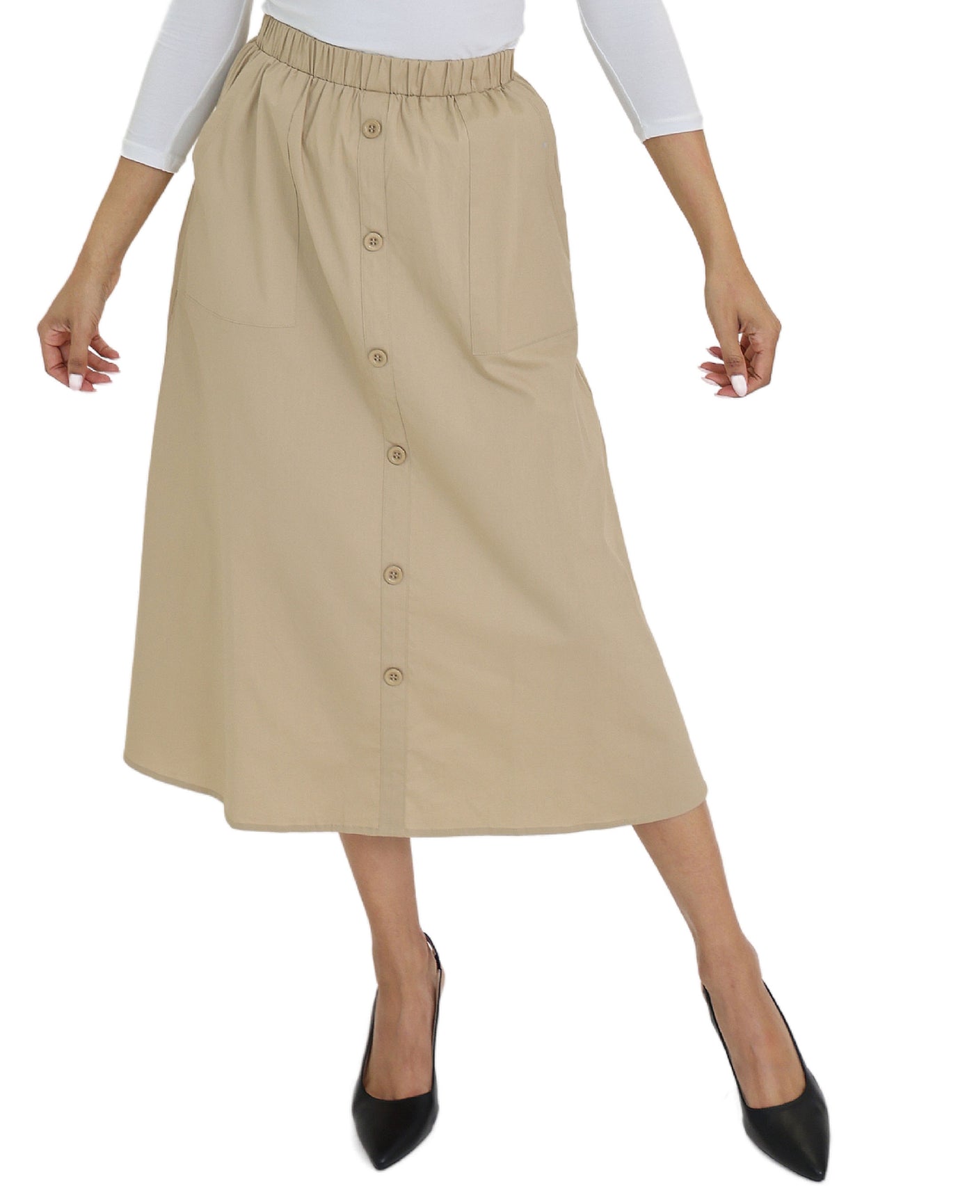 Solid Midi Skirt view 1