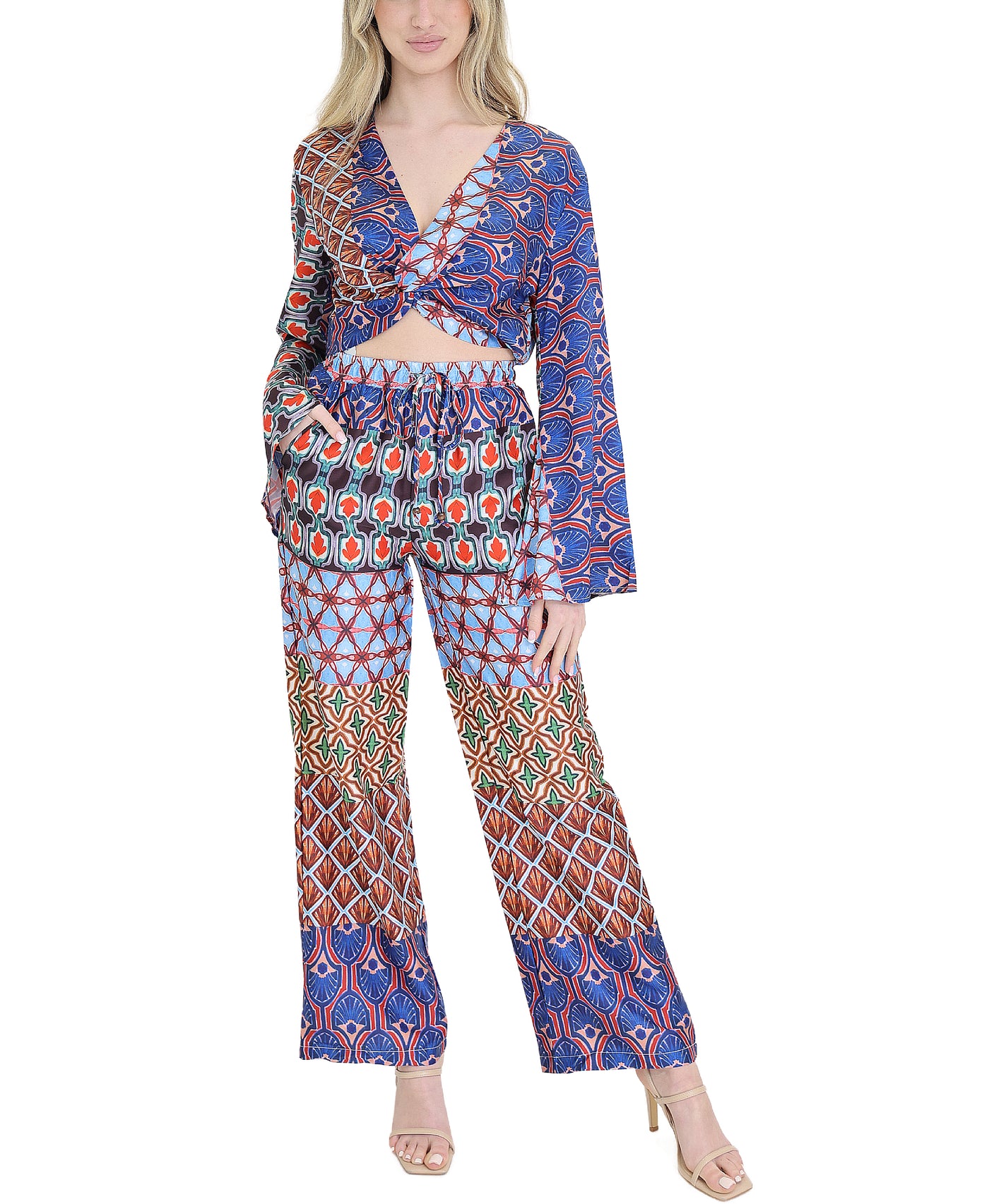 Printed Blouse w/ Pants - 2 Pc Set view 1