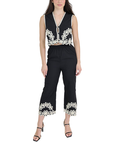 Embroidered Top, Skirt & Pant Set- 3 Pc Set image 2