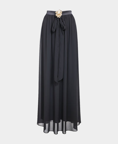 Maxi Skirt w/ Flower Metal Detail image 4