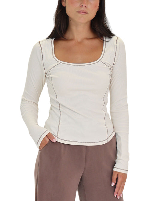 Contrast Stitch Top view 