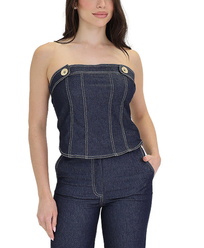 Denim Strapless Top image 1