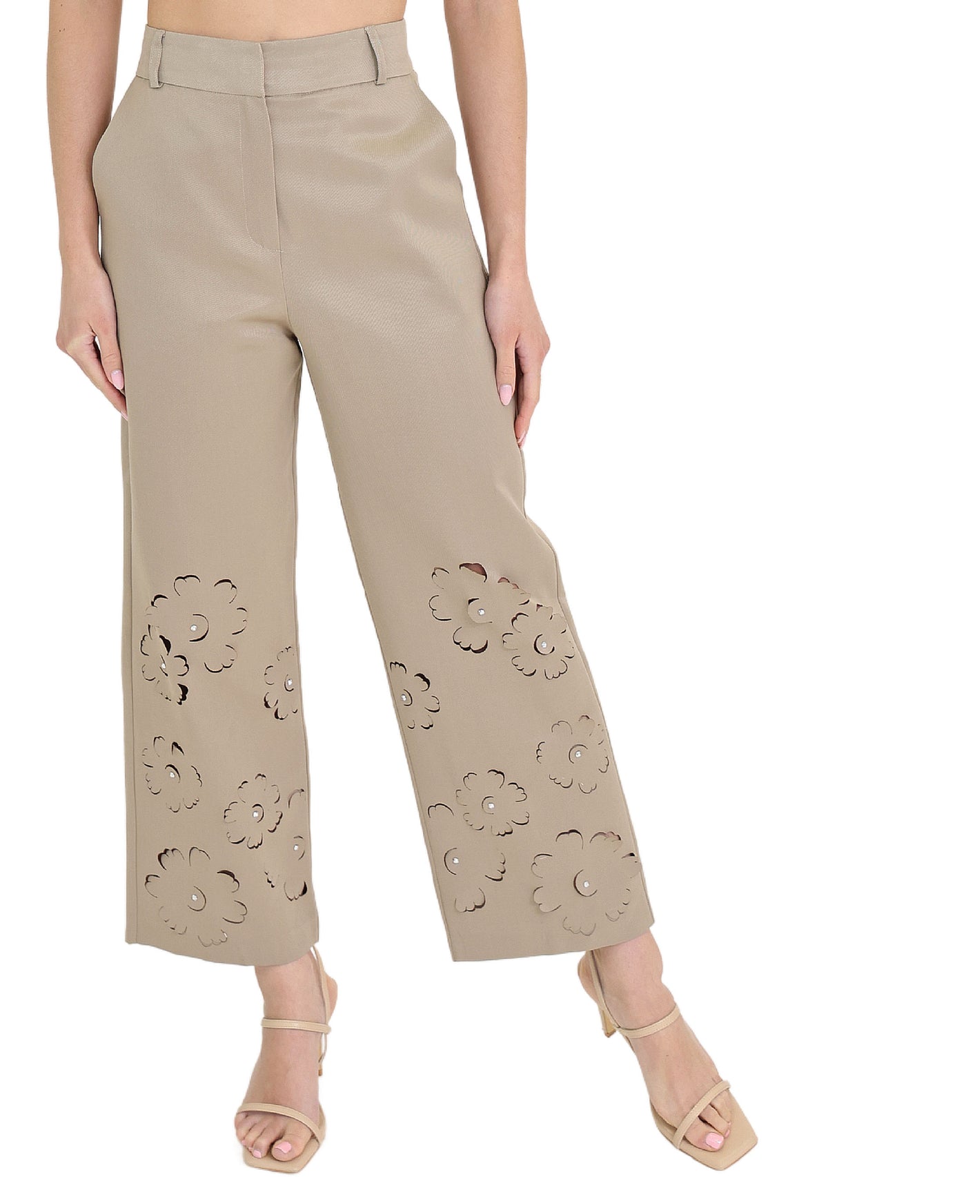 Flower Cut-Out Pants