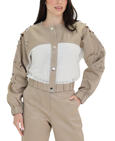 Flower Cut-Out Mesh Jacket image 1