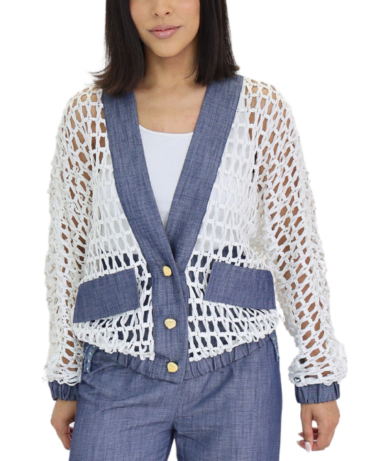 Netted Jacket w/ Denim Trim view 