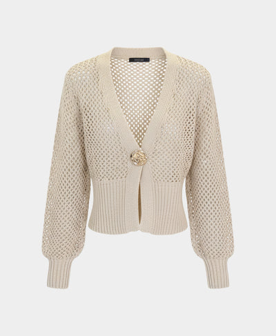 Knit Cardigan w/ Gold Button image 2