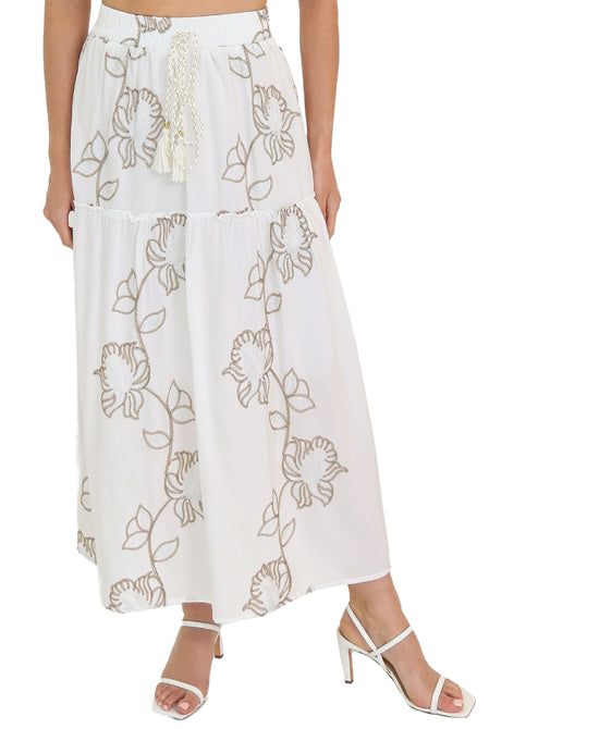 Embroidered Midi Skirt view 